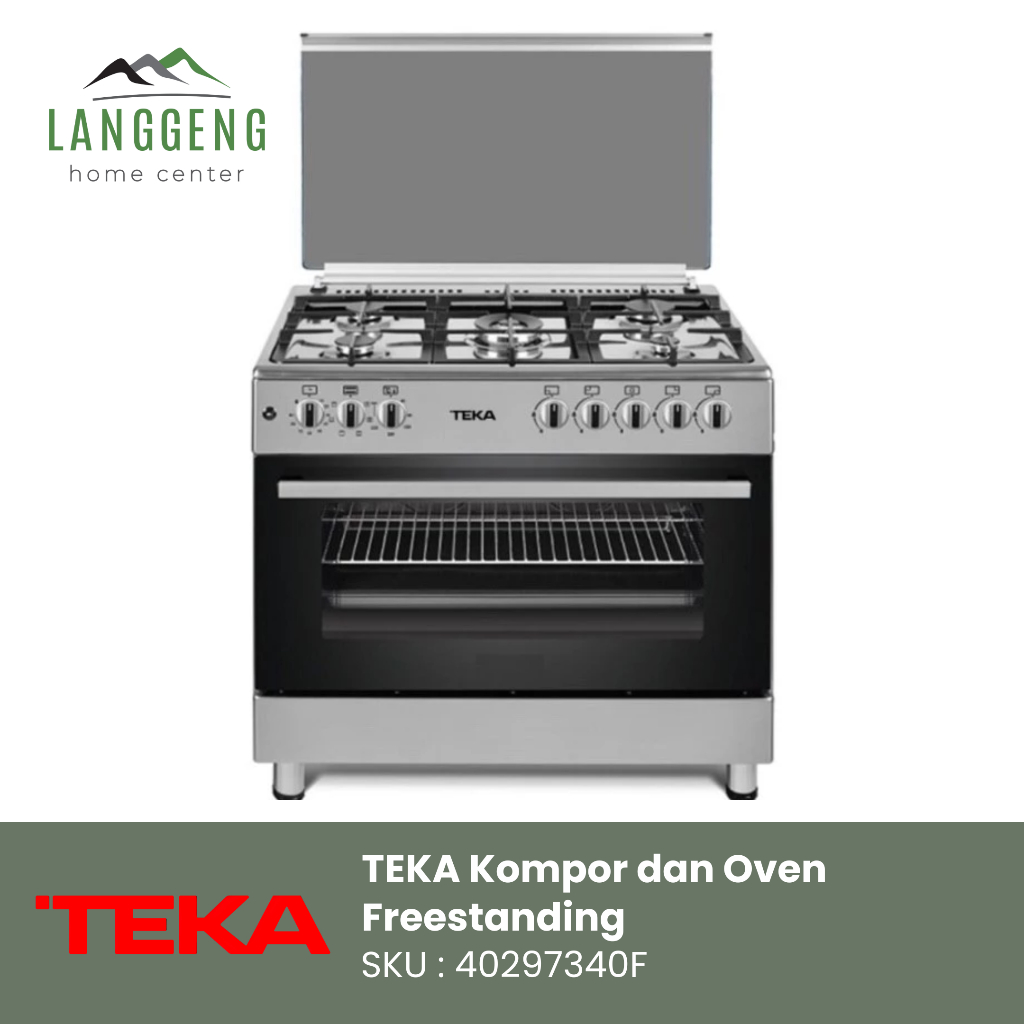 TEKA Freestanding Gas Cooker FS96F 5G MAXI S/Steel – 90cm, Oven + 5 Tungku