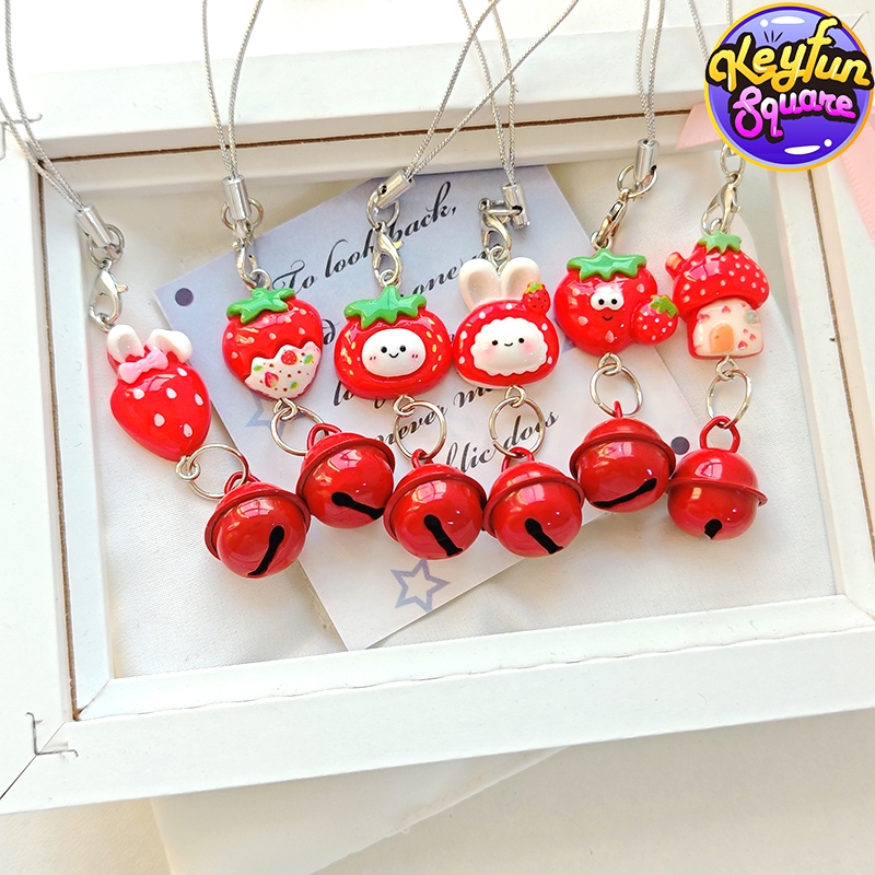 Buah Simulasi Merah Mengkilap Strawberry Dongeng Gubuk Gubuk Gubuk/Liontin