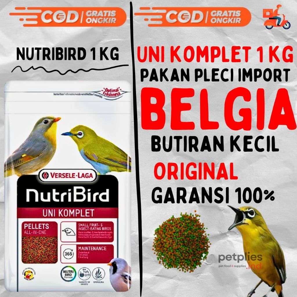 NUTRIBIRD 1KG - UNI KOMPLIT VERSELAGA PAKAN PLECI DAN BURUNG KECIL KEMASAN ORIGINAL 1KG PAKAN BURUNG