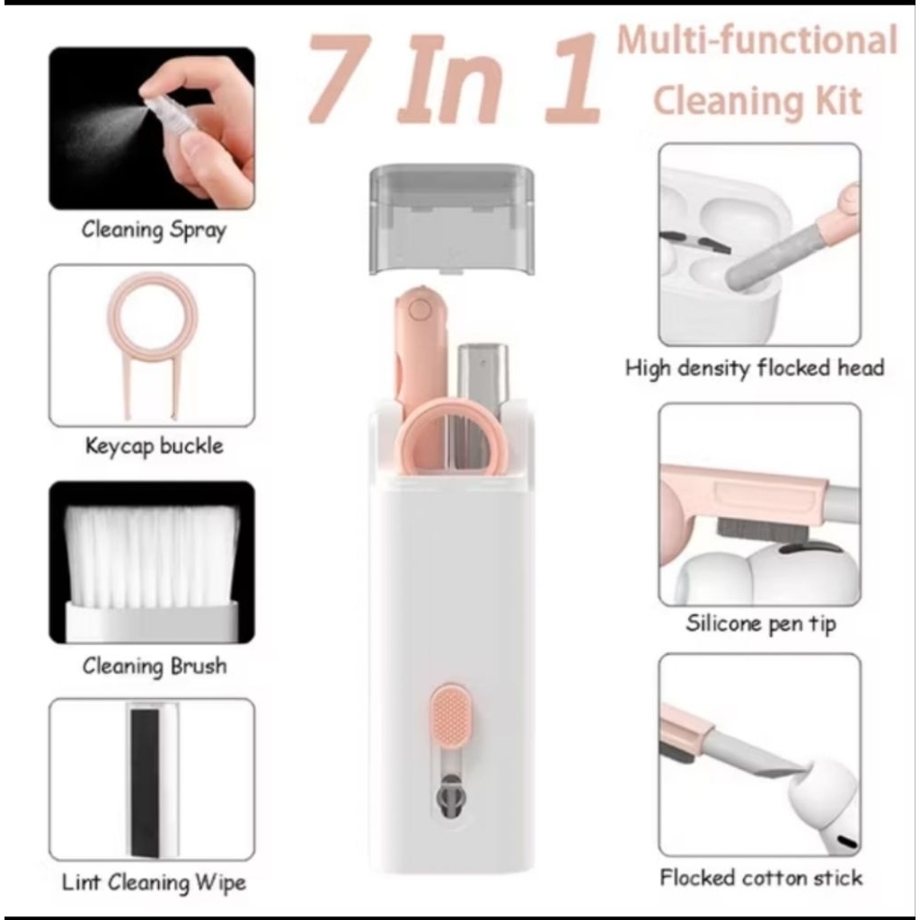 Pembersih Keyboard 7 In 1 Multifunction Pen Cleaner Sikat Folding