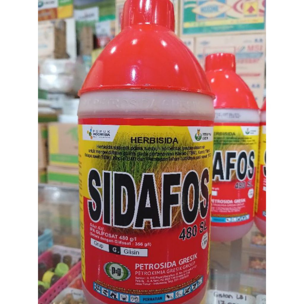 HERBISIDA SIDAFOS 480 SL (1 Liter) HERBISIDA PEMBASMI RUMPUT LIAR SIDAFOS 480 SL 1 Liter
