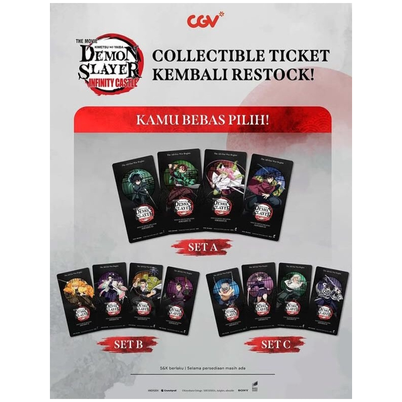 Limited Edition Collectible Tiket ( CT )CGV Demon Slayer: Kmetsu no Yaiba - Infinity Castle Original