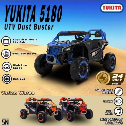 Mainan Anak Mobil Aki YUKITA 5180 NEW UTV 24VOLT KEREN BIG JUMBO
