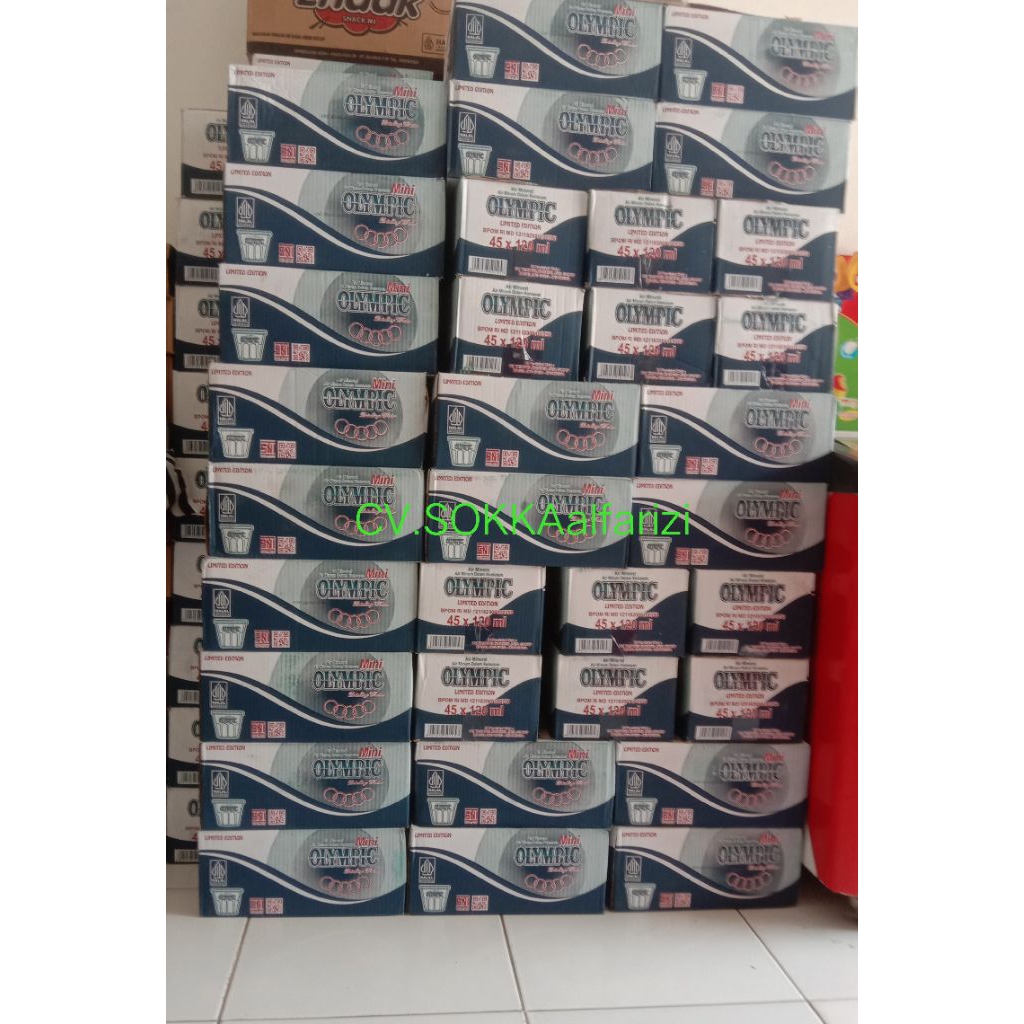Air Mineral "OLYMPIC" Gelas Kecil 120 ml isi 45 pcs/Air Mineral Sehat