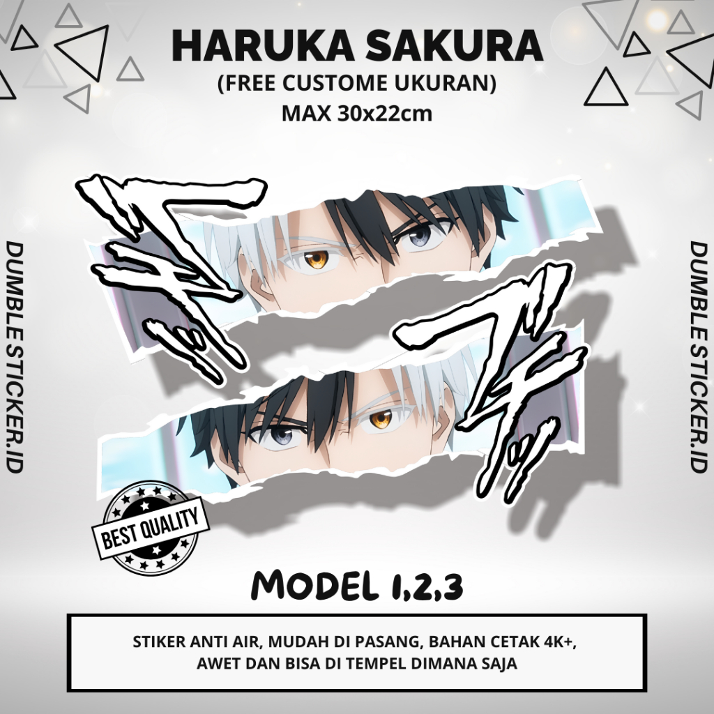 Sticker Stripping All Type Motor Print Cutting Stiker Mata Anime Haruka Sakura