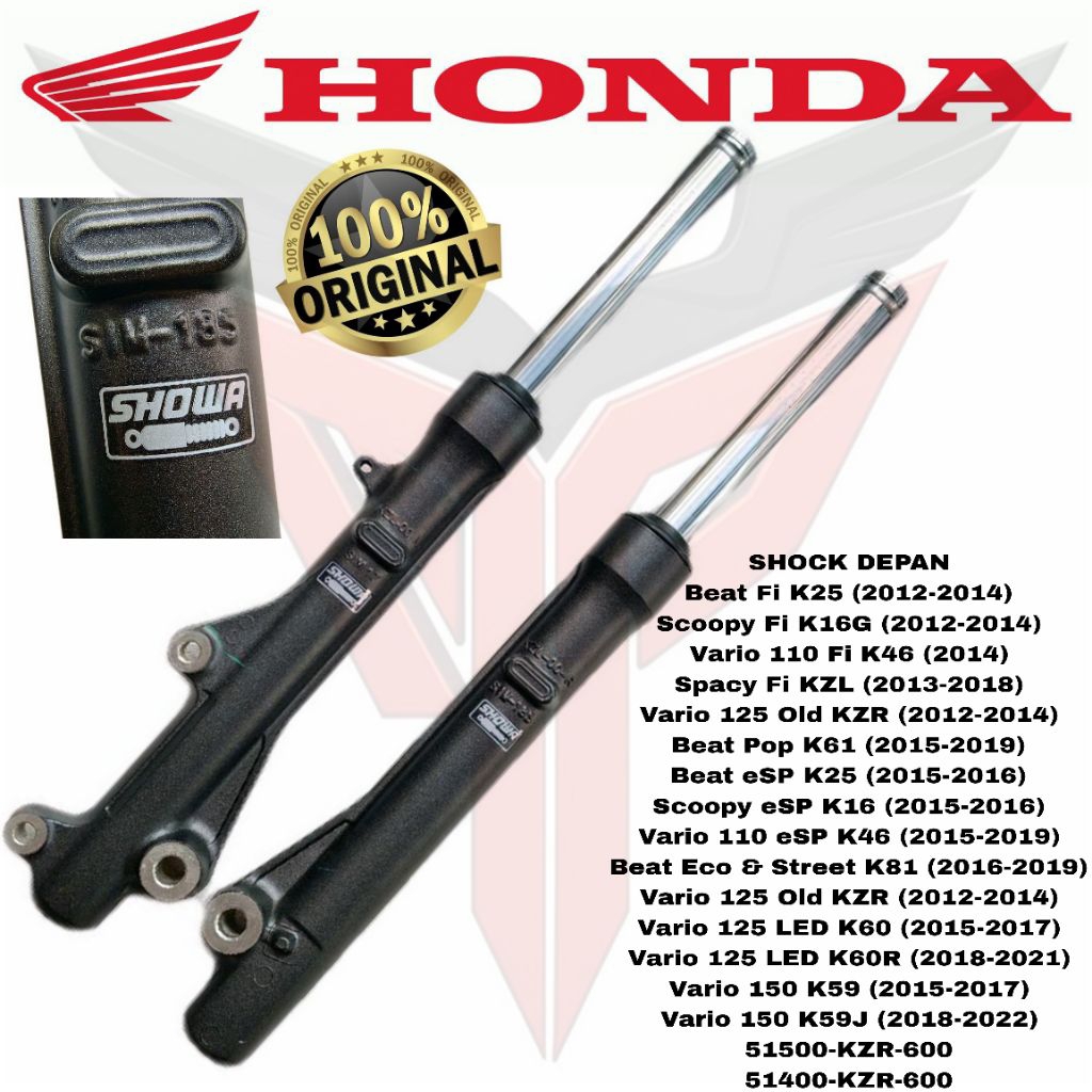 SHOCK BREAKER SOK DEPAN HONDA BEAT SCOOPY VARIO SPACY 51500-KZR-600 51400-KZR-600 Original