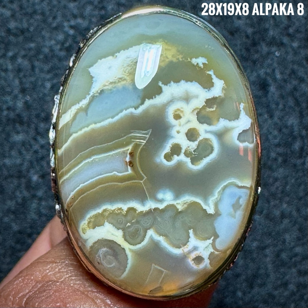 Cincin Batu Akik Natural Baturaja Abstrak (Asli Alam)