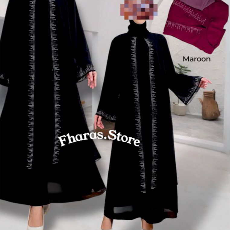 Gamis Abaya Muslimah Ceruty BabyDoll Premium Dress Wanita Cantik Kekinian COD