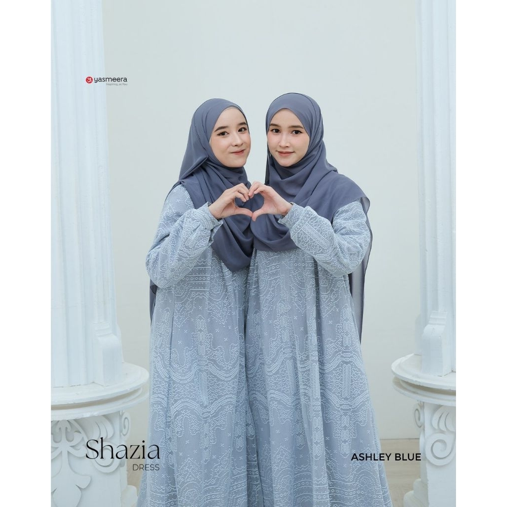 Gamis Yasmeera Shazia – Dress Muslim Katun Brukat Simple & Elegan