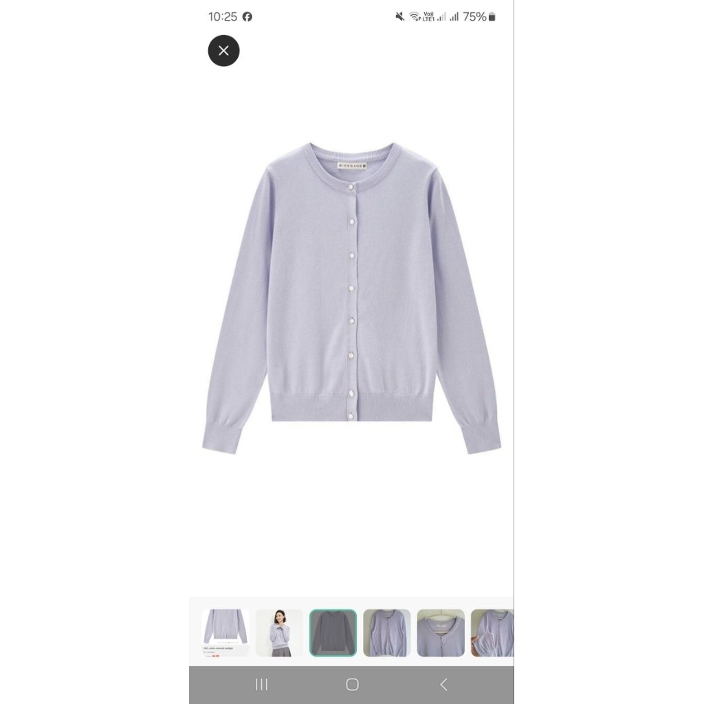 GIORDANO COTTON CREWNECK CARDIGAN