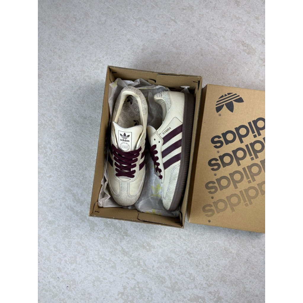 Adidas Samba OG Wonder White Maroon