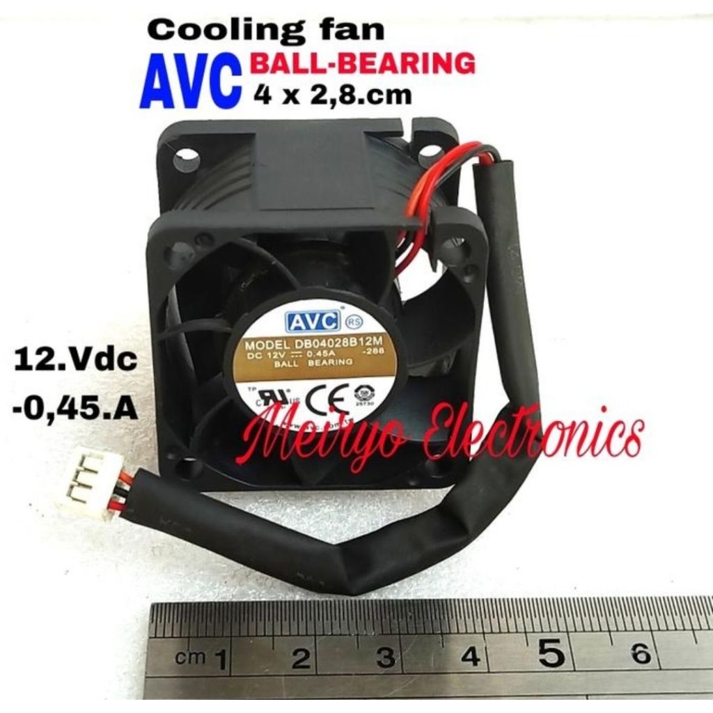 fan 4cm avc 12vdc ( kipas cooling fan AVC 4Cm 12 Vdc)