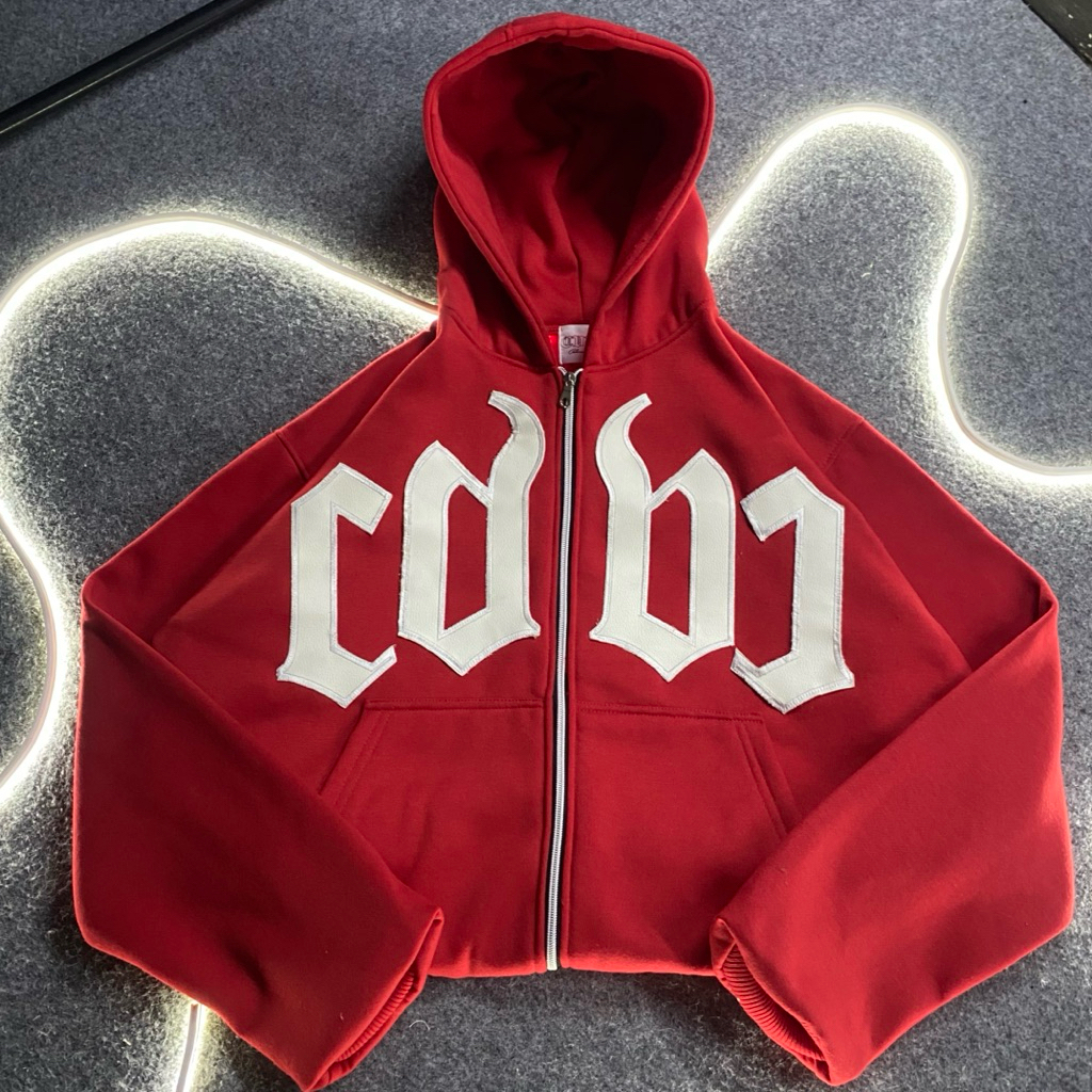 HOODIE ZIPPER BOXY OVERSIZE 300gms RED ART CDBC UNISEX