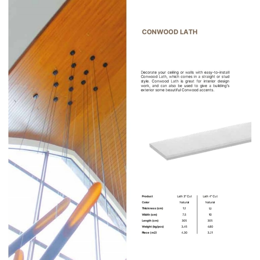 Conwood Plafon Lath 3" Cut 11mm