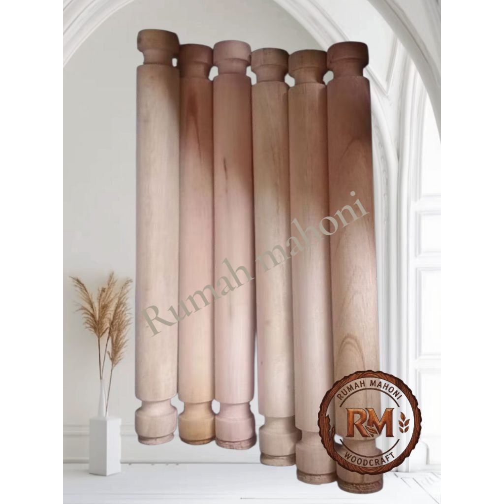 kayu bubut bulat sempurna panjang 30 cm