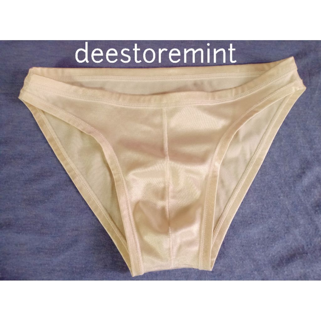undies licin sutra celana dalam satin polos putih elegan