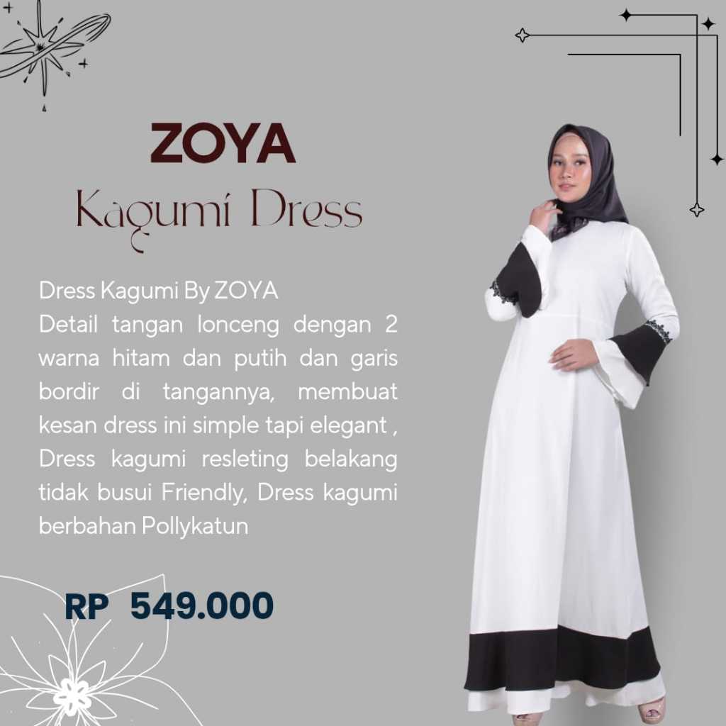 Zoya Dress Gamis Putih Kagumi