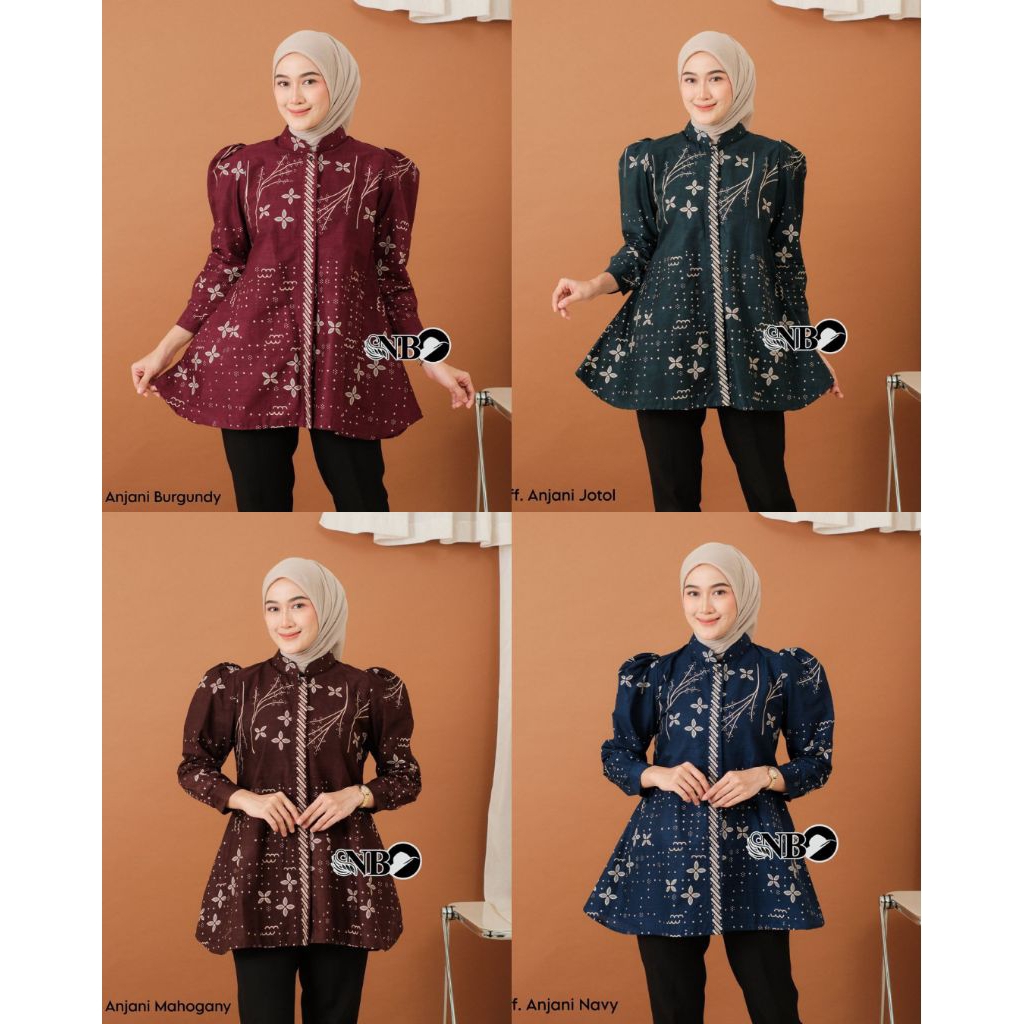 Blouse Batik Wanita Modern (BATIK TRUNTUM) -  Batik Wanita Kekinian Blouse Kancing Depan Nyaman Dan 