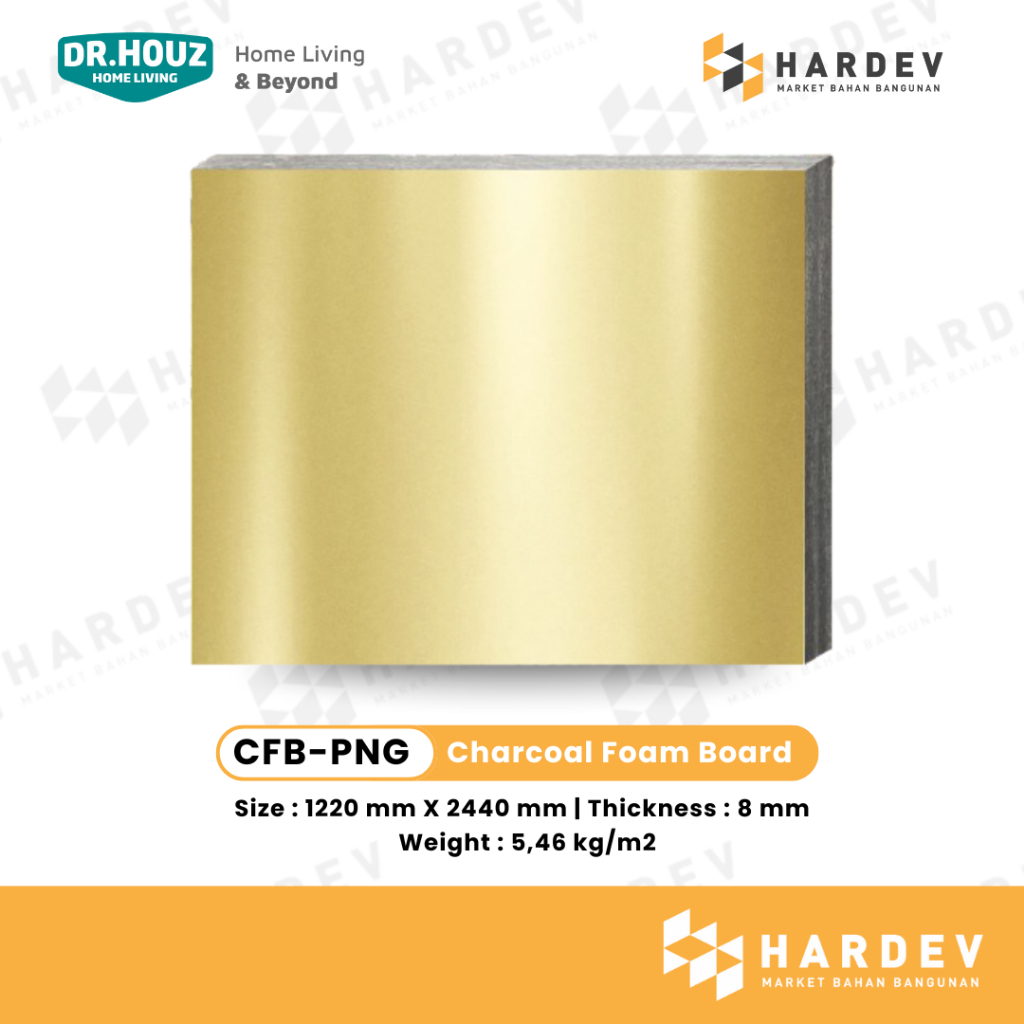 DR.HOUZ - Charcoal Foam Board - CFB PNG Mirror (Wall Board)