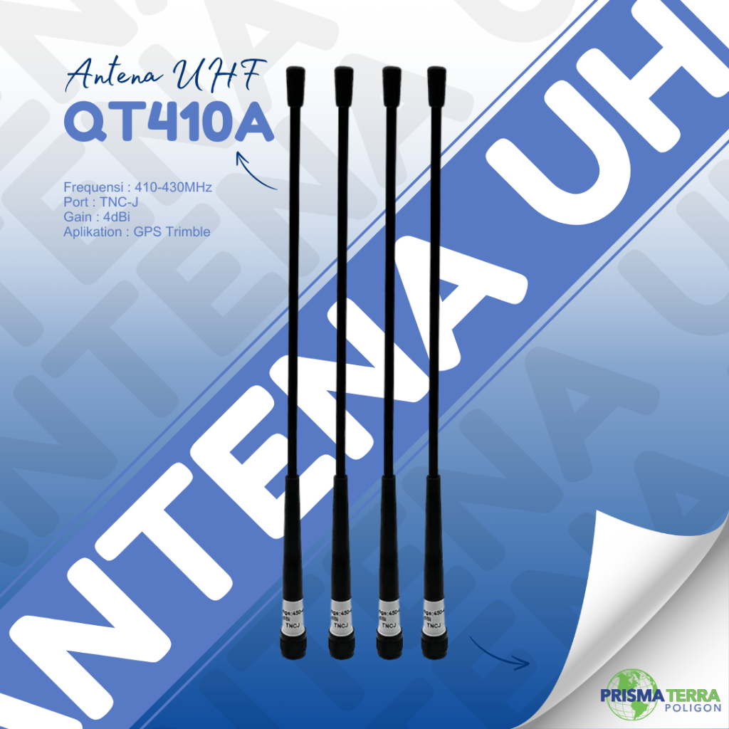 Antena UHF QT410A Frekuensi 410-430MHz Port TNC-J Gain 4dBi