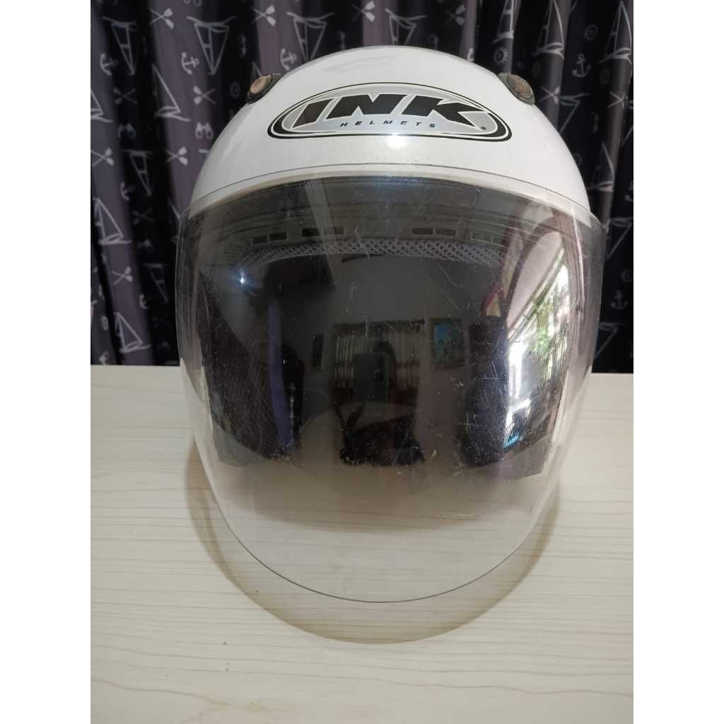 HELM INK CENTRO PUTIH SOLID ORIGINAL REKONDISI SECOND PILIHAN 1