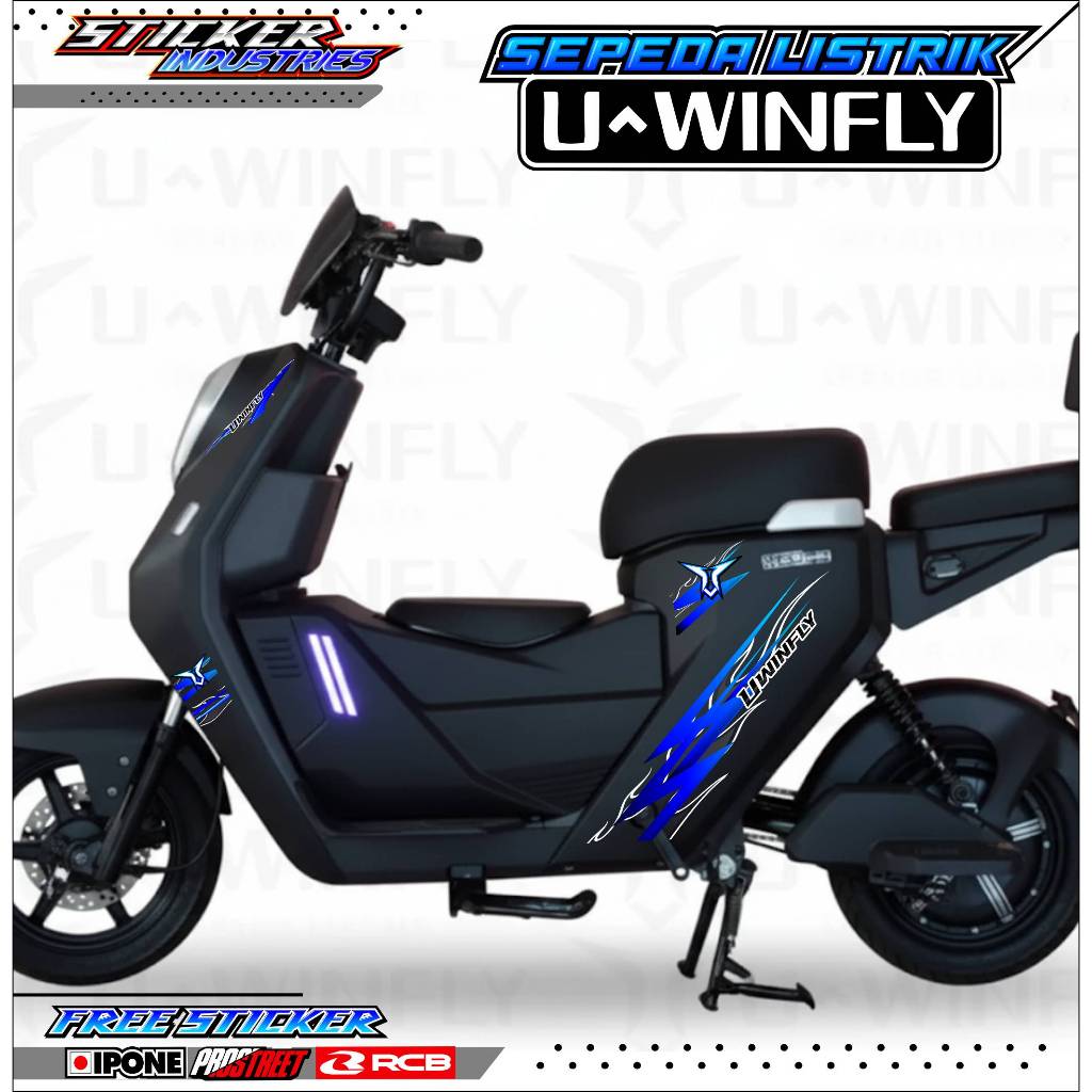 STRIPING VARIASI SEPEDA LISTRIK UWINFLY - DESAIN API / STICKER LIST VARIASI SEPEDA LISTRIK UWINFLY