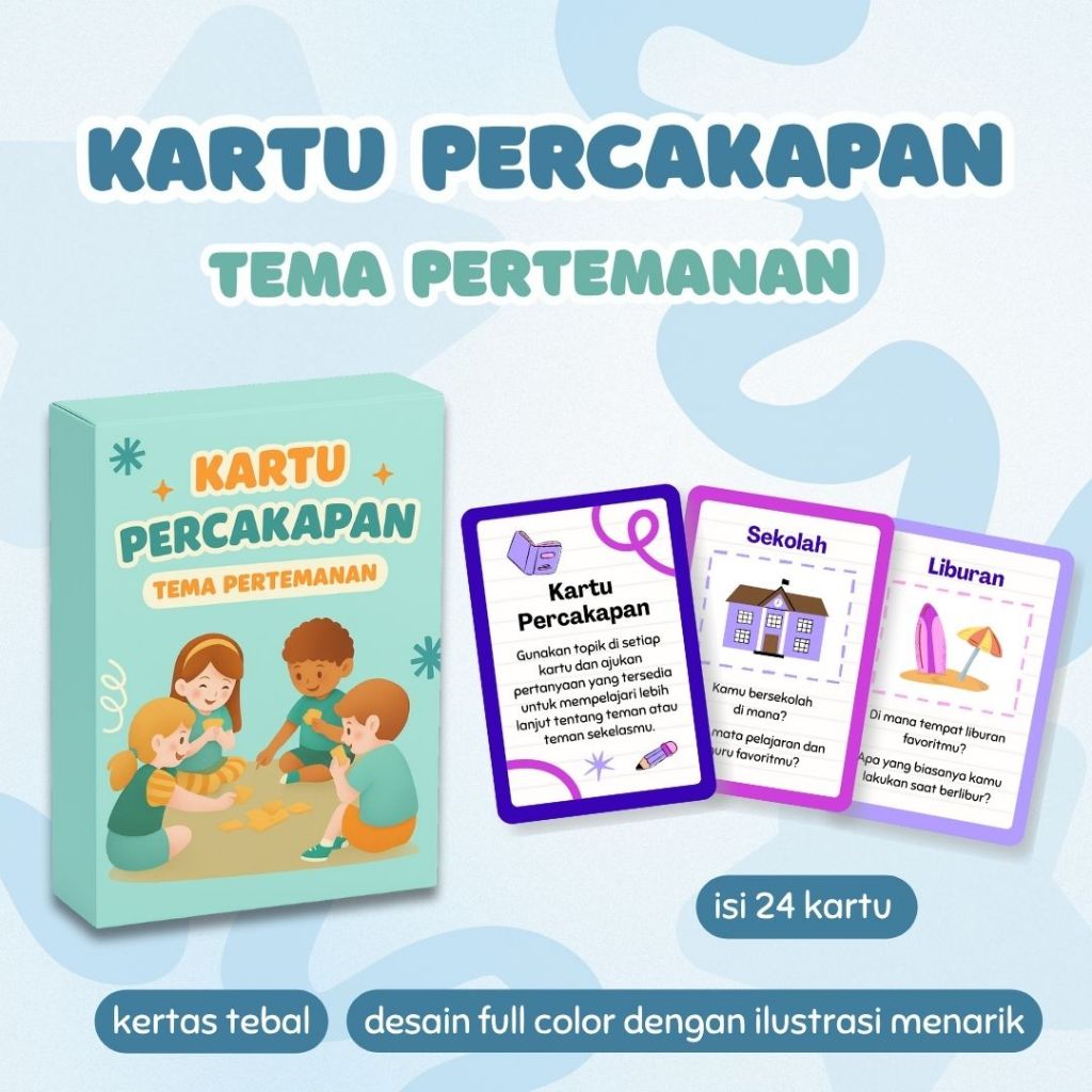 Kartu Pertanyaan Teman | Kartu Percakapan Tema Pertemanan | Friendship Question Cards | Ice Breaking