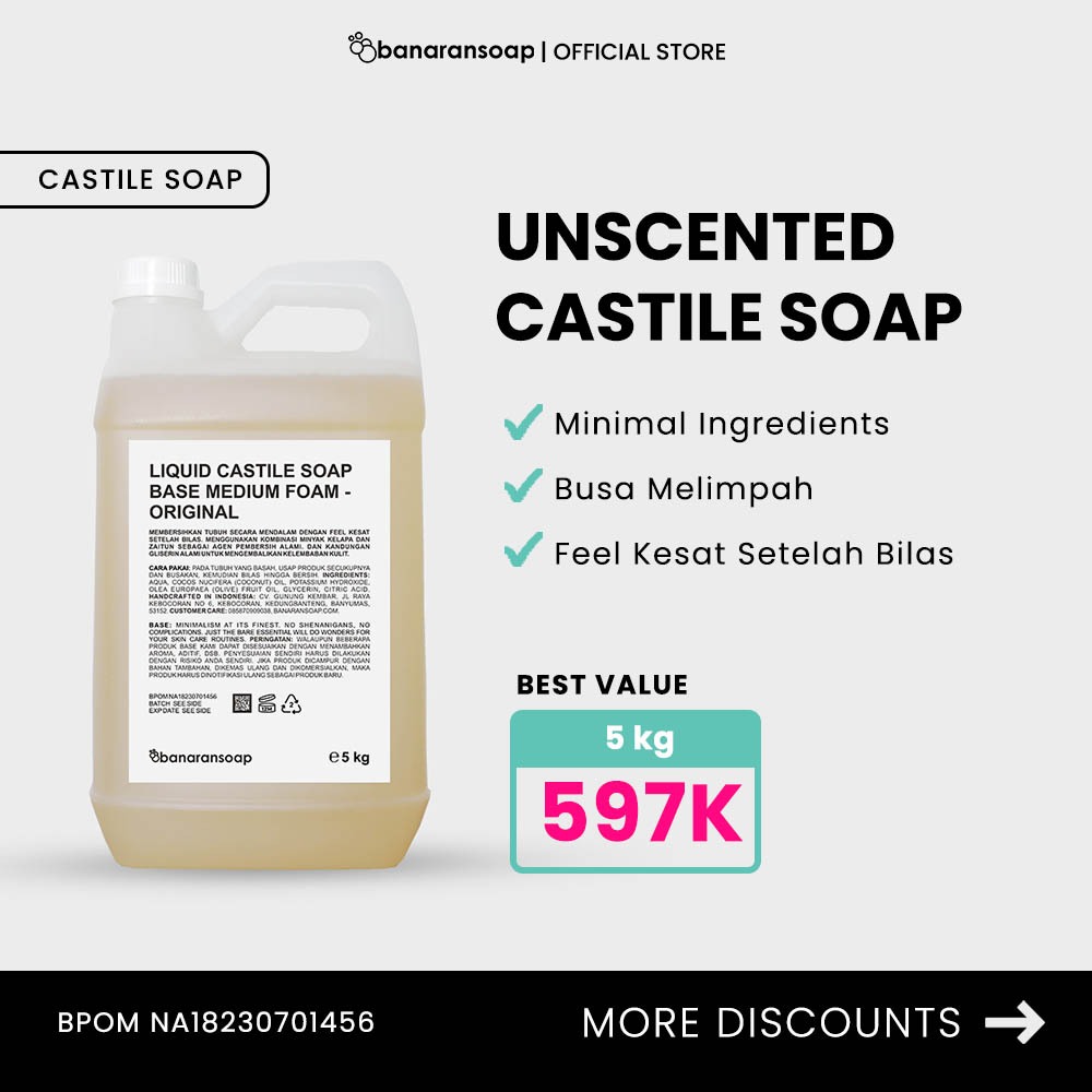 Liquid Castile Soap Base Medium Foam 5 Kg