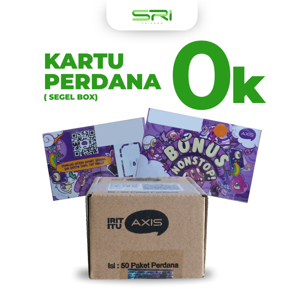 [ISI 50 PCS] KARTU PERDANA 0K AXIS FRESH SEGEL[ 1 BOX ISI 50 PCS ] Masa Aktif Panjang