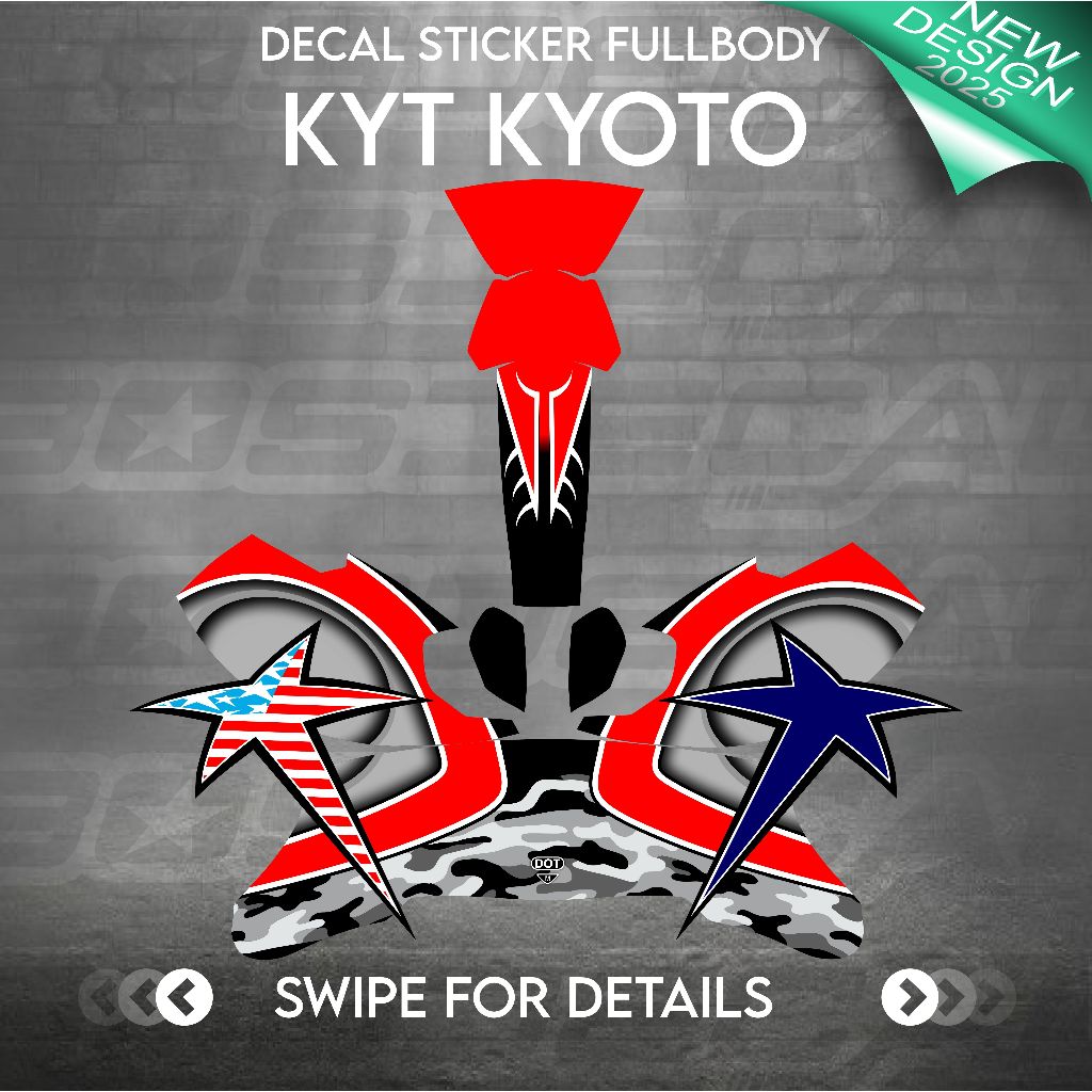 STICKER DECAL HELM KYT KYOTO