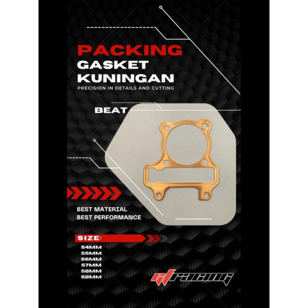 packing head tembaga ICON beat karbu GF RACING Thailand paking head atas