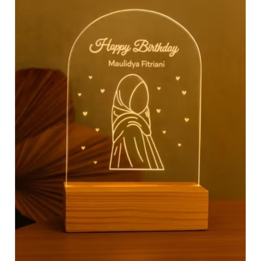 Akrilik Lampu LED/kado ultah/kado wisuda/ kado pontianak