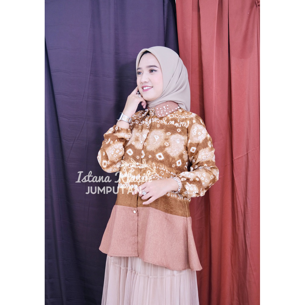 TUNIK JUMPUTAN PALEMBANG LARISSA BLUS JUMPUTAN ATASAN JUMPUTAN KOMBINASI TUNIK JUMPUTAN PALEMBANG BY