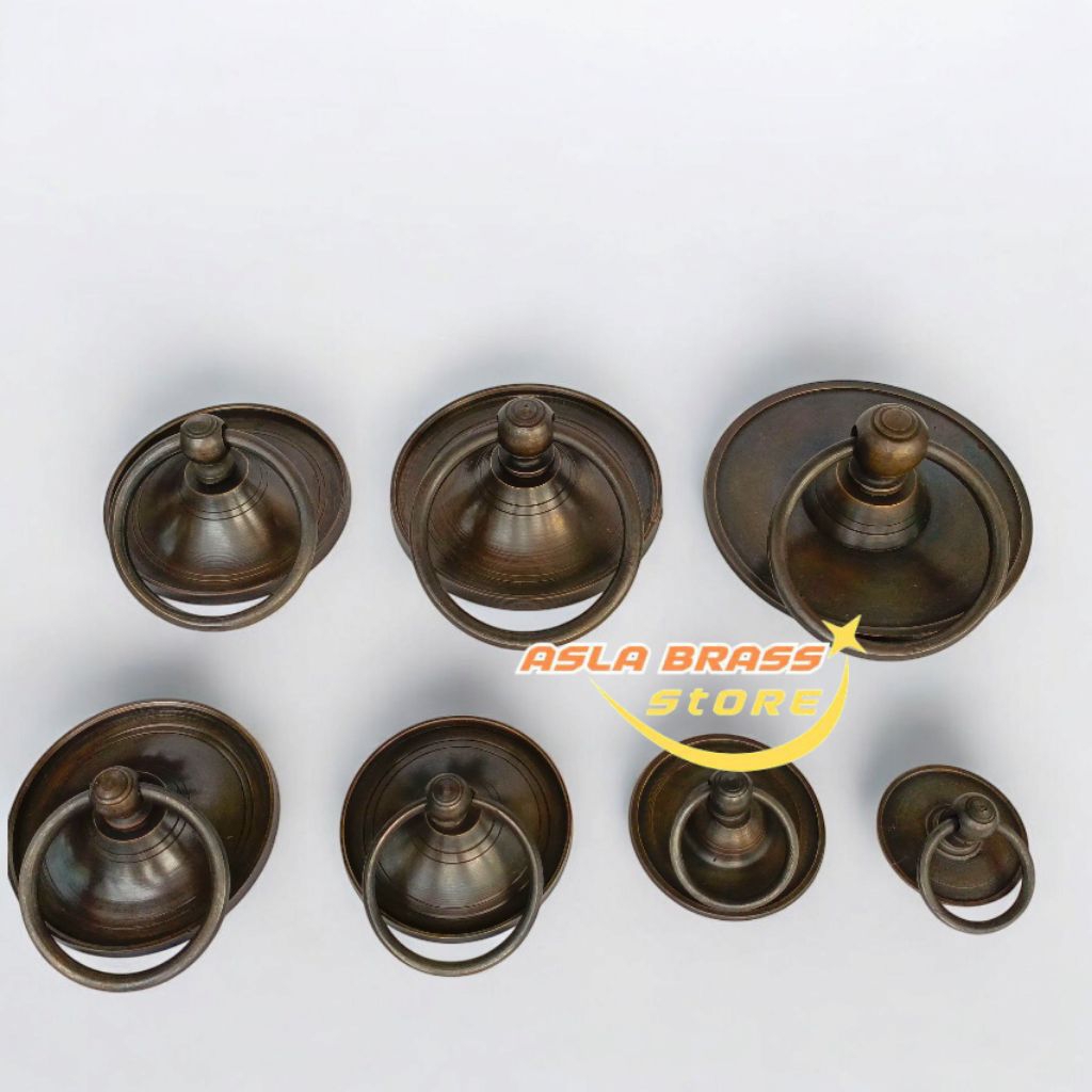 Tarikan Pintu Gebyok Handle Pintu Rumah Kuningan Motof Polos Garis Antik 10 Cm Satuan