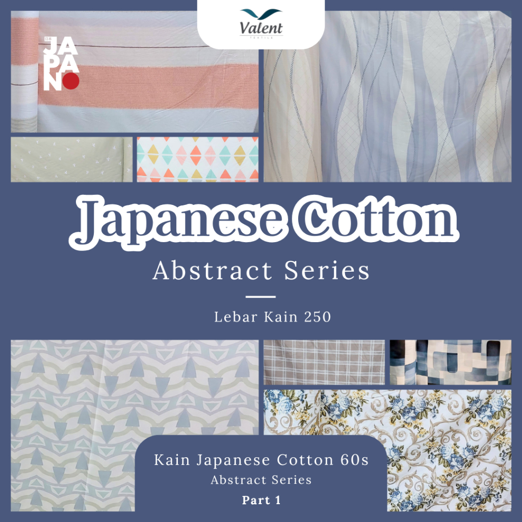 KAIN KATUN JEPANG PIGMEN MOTIF ABSTRAK PIYAMA PREMIUM 250 CM