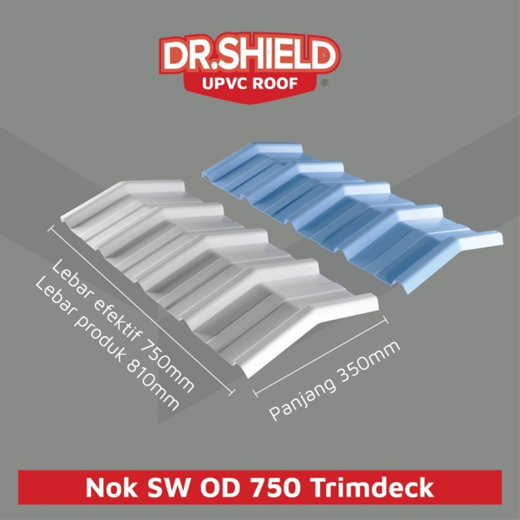 [LBP] - Nok Ridge SW 750 Dr.Shield (Nok untuk SW OD750 Atap uPVC Dr.Shield)