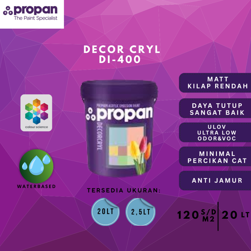 PROPAN DECORCRYL DI-400 CAT TEMBOK INTERIOR 20 LITER