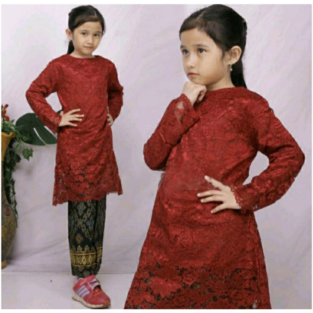 Setelan Kebaya Brokat Anak Kebaya Tunik Brokat Anak Kebaya Anak Sd Kebaya Anak wisuda Kartini