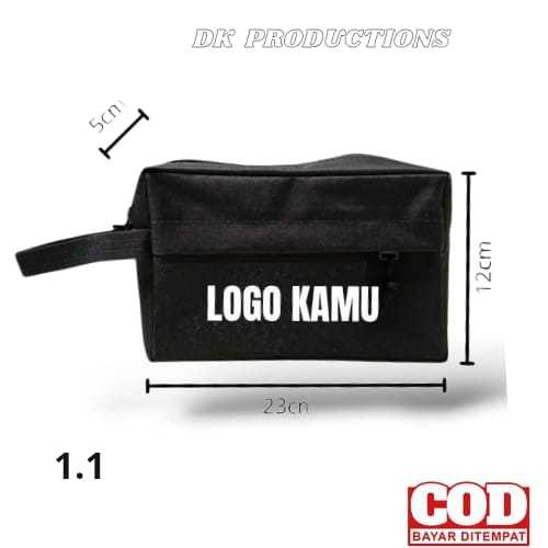 Grosir Pouch Custom Logo Cluth Handbag Pria Wanita Tas Souvenir Perusahaan Polyester Premium