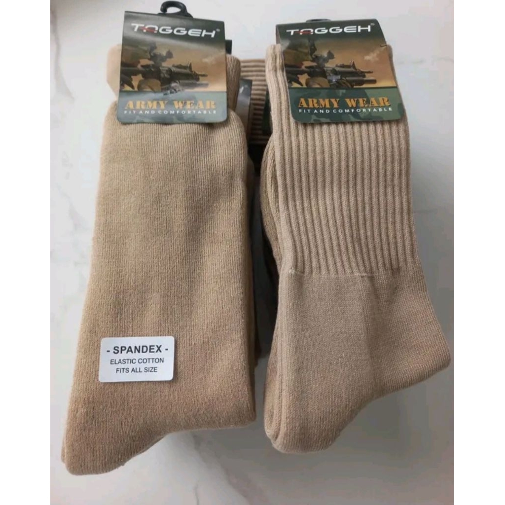 kaus kaki pdl tebal panjang crem/satpol pp/polisk/petugas kapal dan ada 2 model model army dan model
