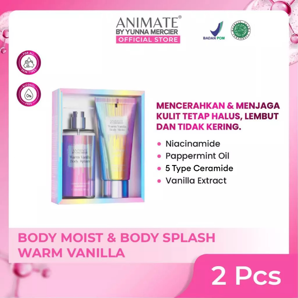 Animate Warm Vanilla Series 2in1 | Body Moist & Body Splash