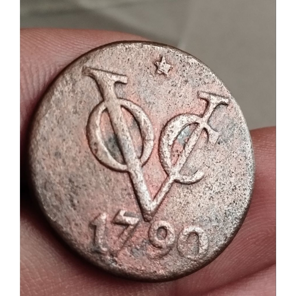 uang koin VOC thn 1790 ASLI detail bagus uang waktu penjajahan Belanda di Indonesia
