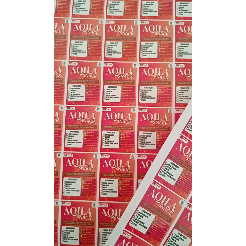 Cetak Stiker Label Kemasan Makanan A3/A4 Bentuk Bulat