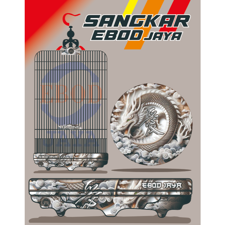 STIKER BURUNG MURAI/DECAL SANGKAR BULAT/STICKER SANGKAR BULAT NO 1 2 3