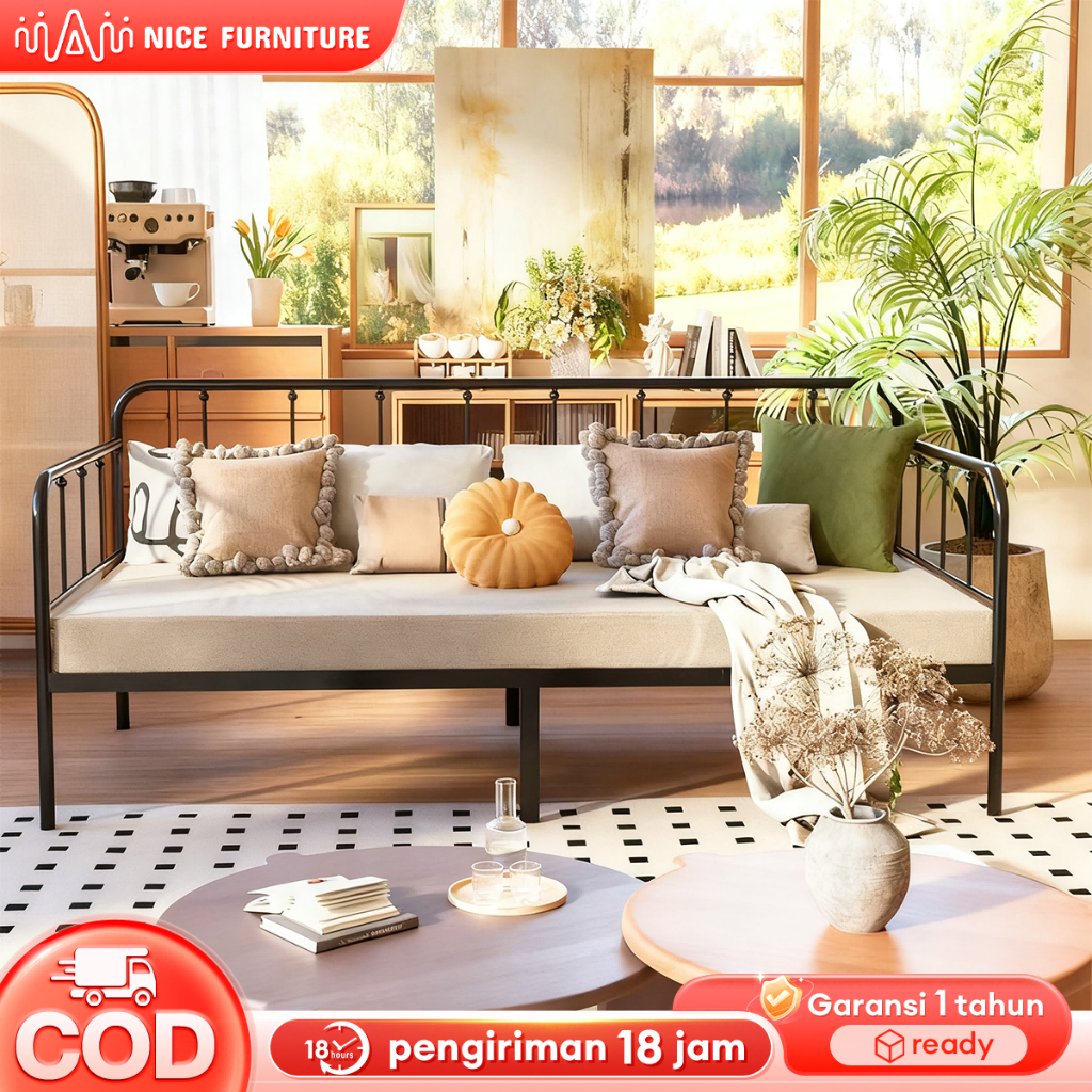 Sofa Bed Tempat Tidur Sofa Besi Tempat Tidur Besi Duduk Multifungsi Kursi Santai Serbaguna