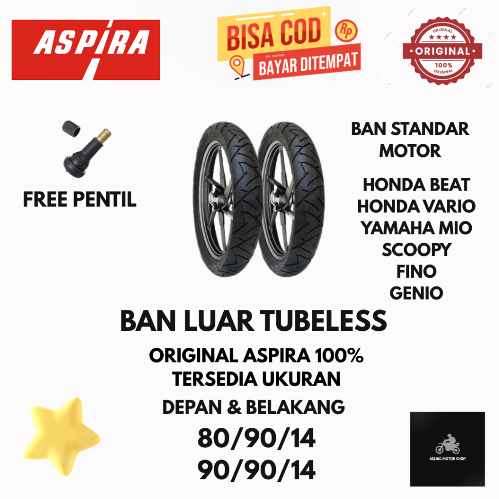 Vrimas00 - BAN MOTOR MATIC FDR FLEMINO FACIO RING 14 - Ban Motor Matic Ring 14 Original AHM