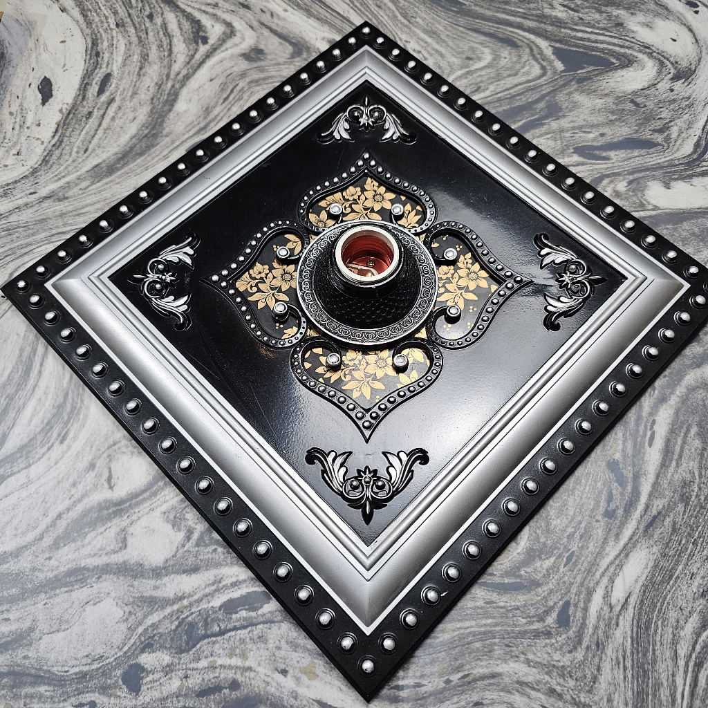 FITTING HIAS PLAFON GYPSUM 30 CM ORNAMEN PLAFON GYPSUM PVC/GRC Fiting Plafon / Fitting Lampu Ornamen