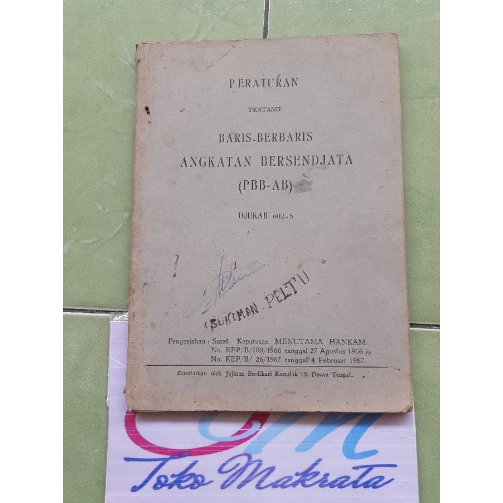 buku peraturan tentang baris-berbaris angkatan bersenjata TNI jadul lawas lama
