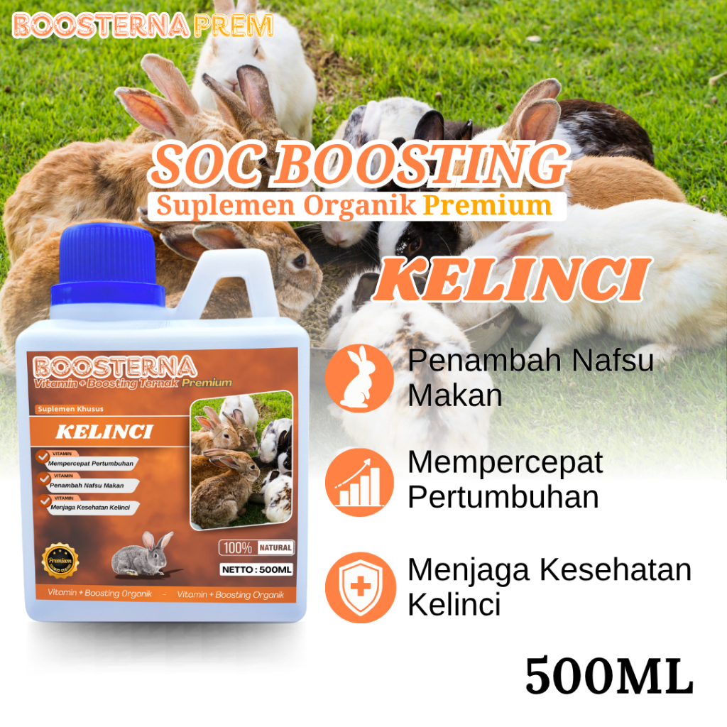 SOC BOOSTING KELINCI Vitamin+Boosting Vitamin Suplemen Kelinci Hias Anggora Fuzzy Lop Holland Nether