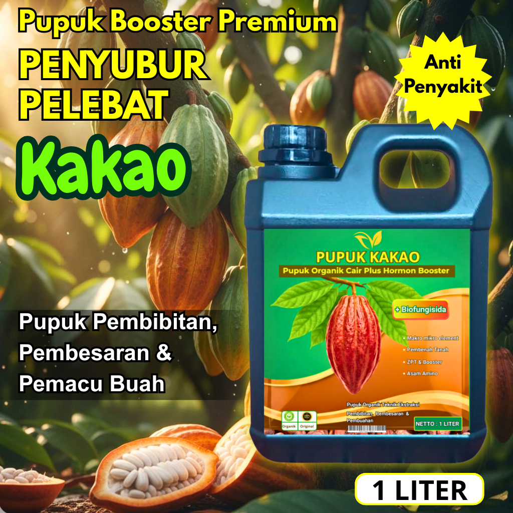 Pupuk Kakao Cepat Berbuah & Cepat Besar | Pupuk Organik Booster Pertumbuhan Buah & Daun | ZPT Cair T